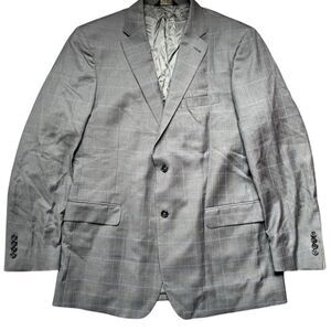 Jos. A. Bank Men's Gray Plaid Blazer Size L Business Classic